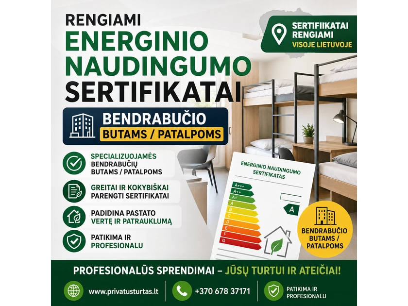Skubus energinio naudingumo sertifikatas visoje Lietuvoje